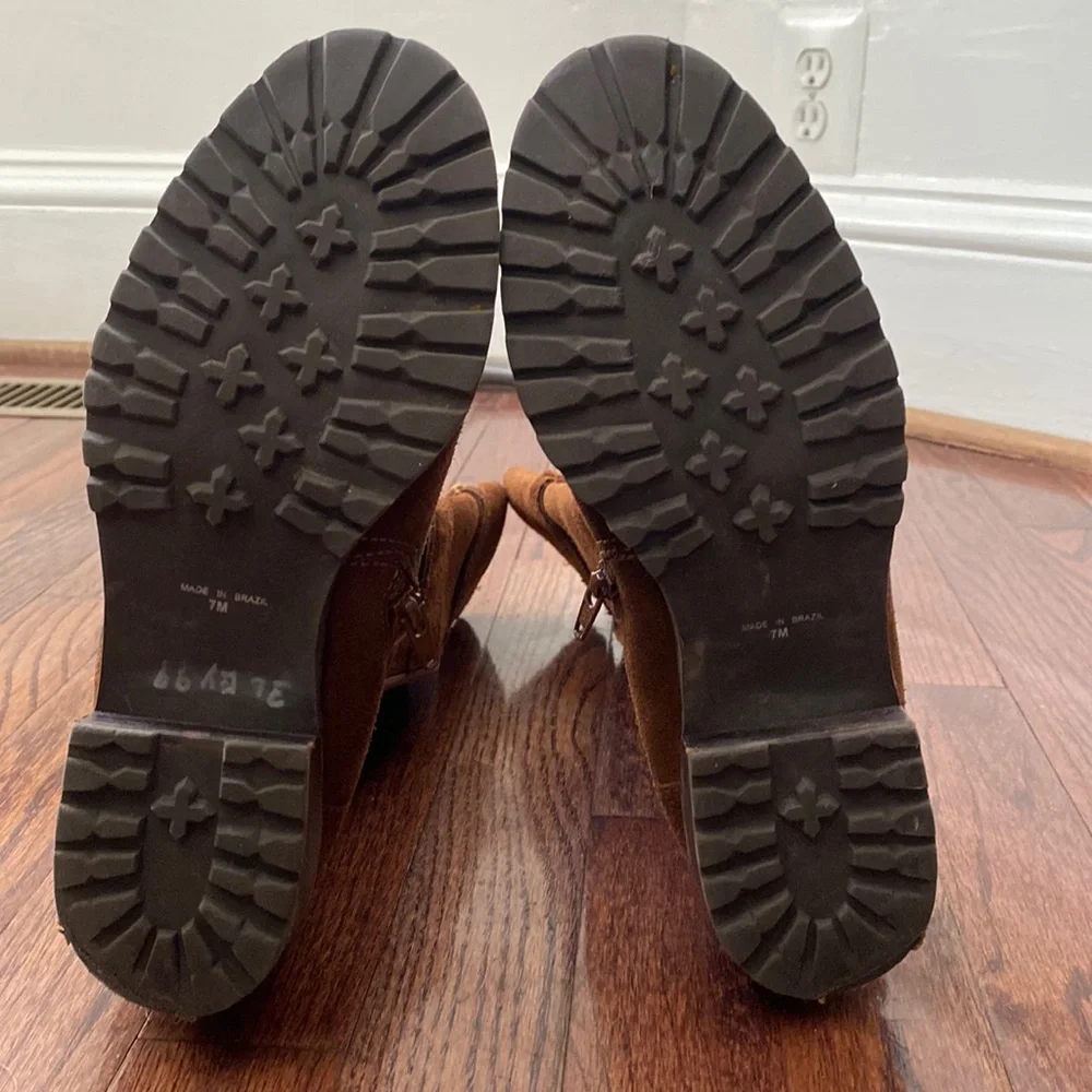 Matisse Brown Suede Leather Lug Sole Boots